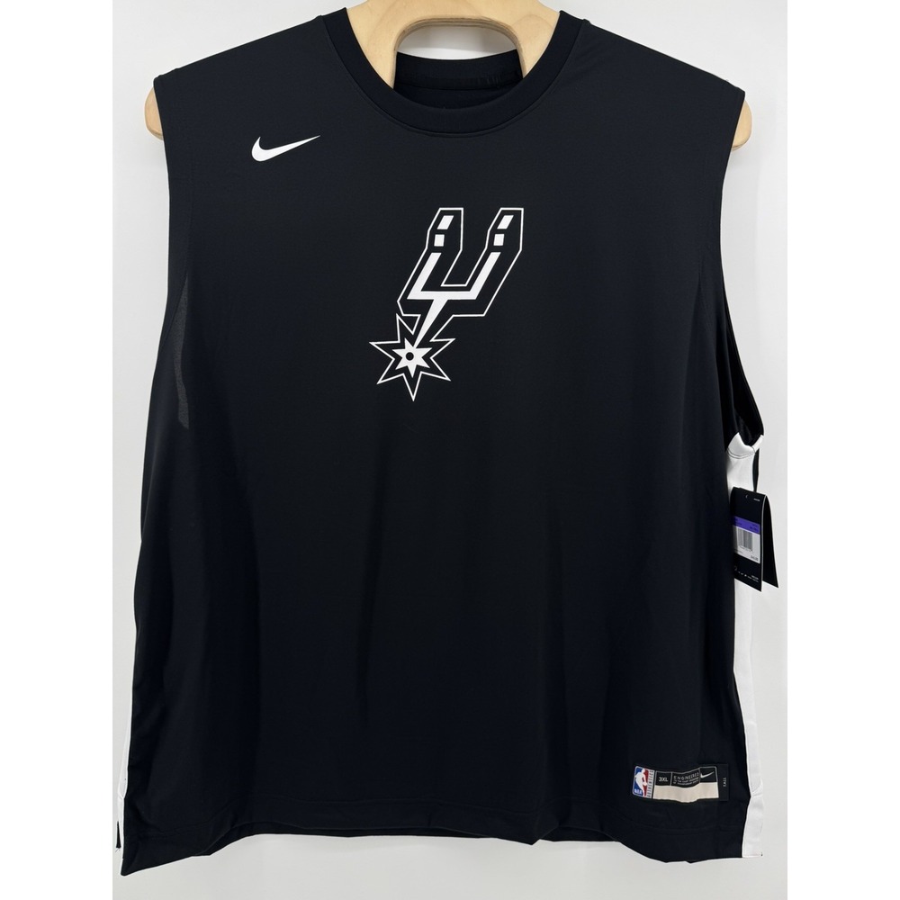 Nike NBA San Antonio Spurs Elite Shooting Sleeveless Shirt Black 3XL TALL NWT